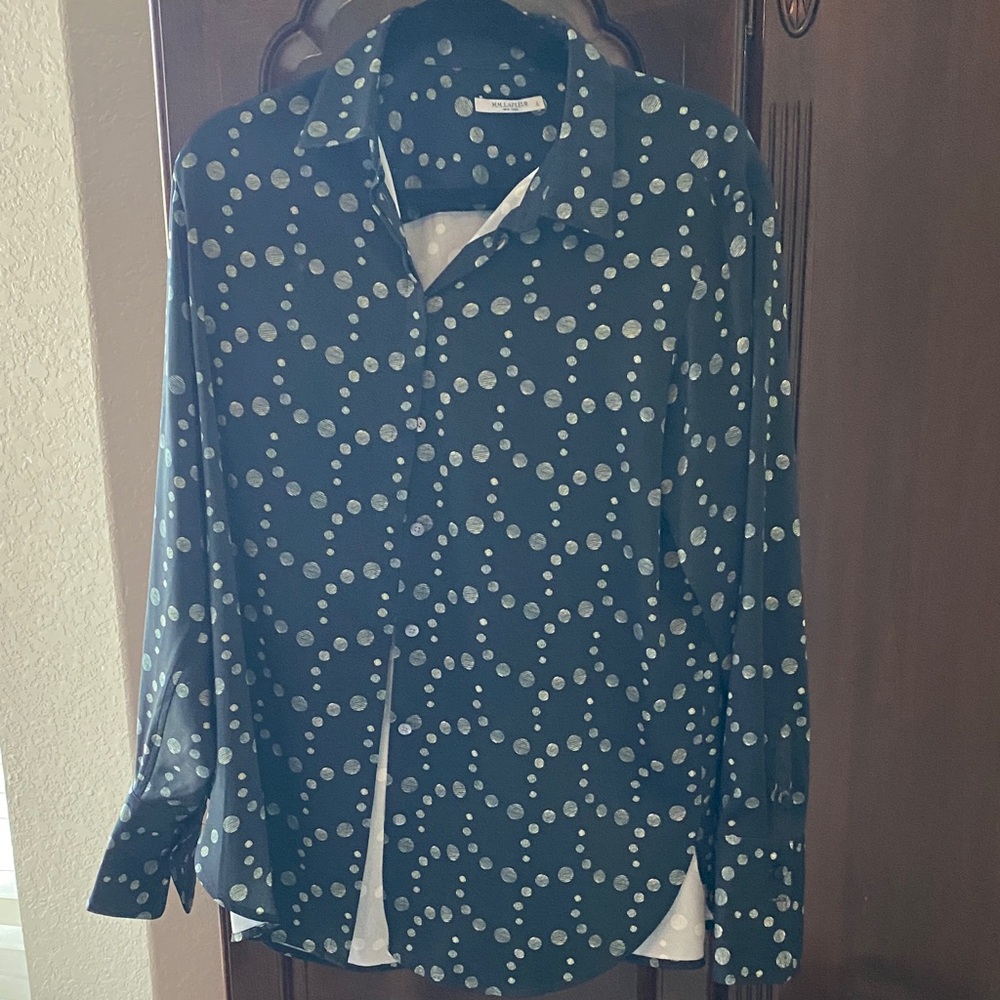 MM Lafleur Navy Polka Dot Shirt